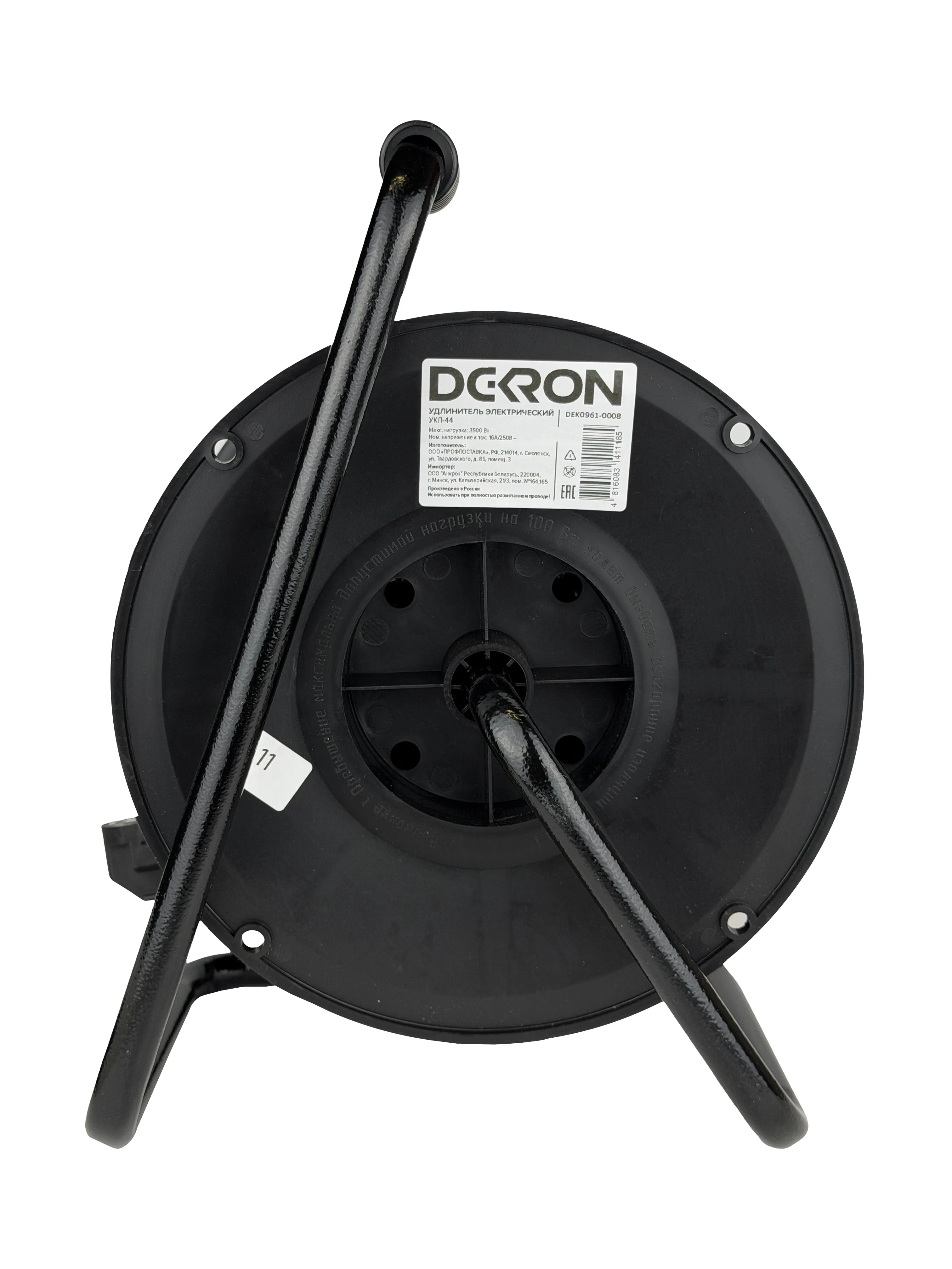 Удлинитель УКП-44 силовой на катушке 4 гн. ПВС 3х1,5 IP44 с/з 50м с автоматом защиты (катушка пластик) 16А 3500Вт - Фото 5