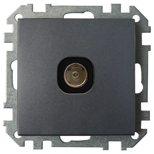 Розетка телевизионная скрытой установки ТР-043 графит
