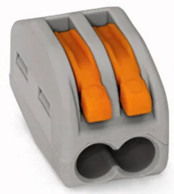 222-412 Универсальная клемма, 2-проводная, серая (0,08-2,5/4 мм²) (50 шт/уп)  WAGO