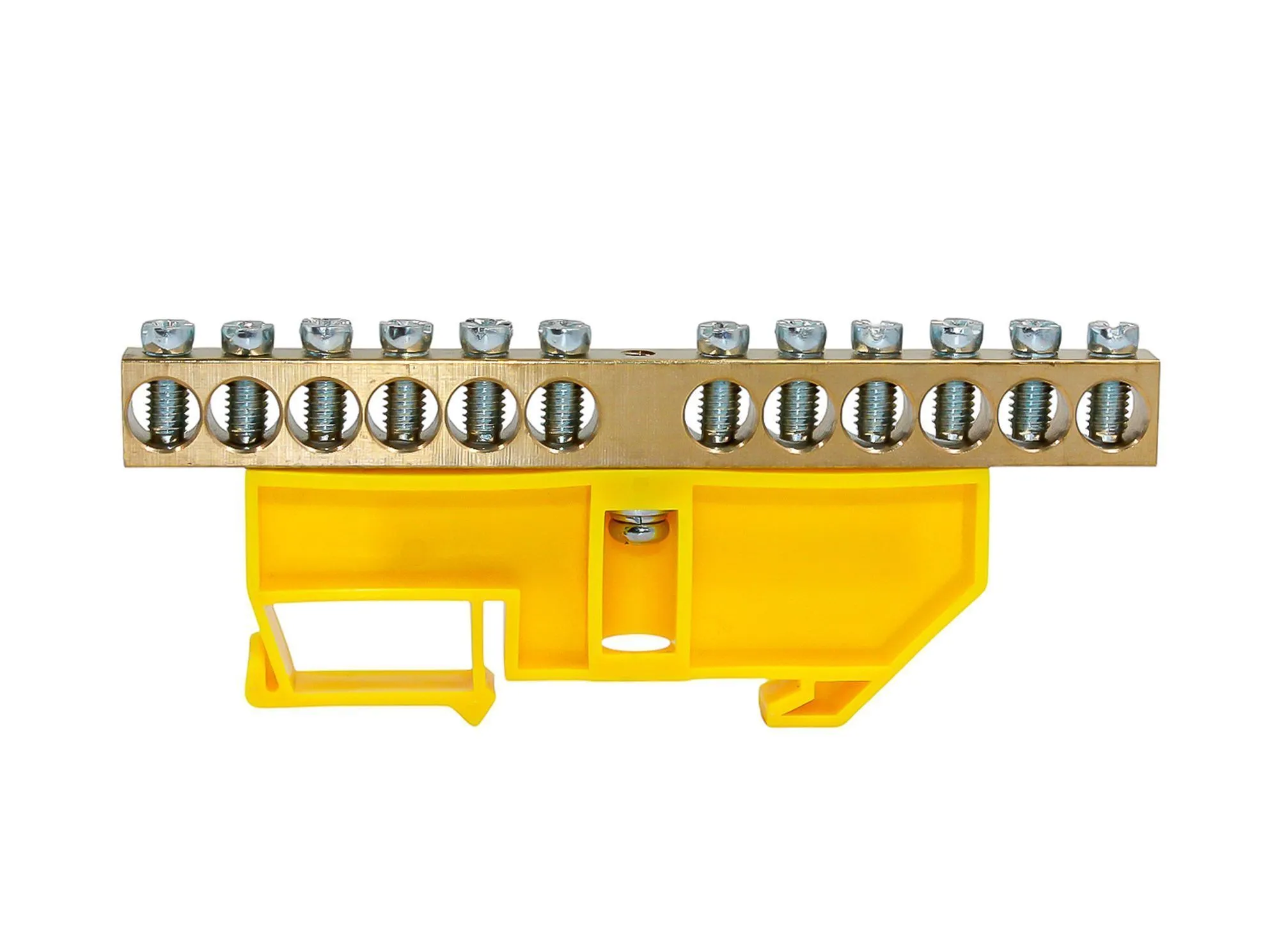 Шина PE "земля" на DIN-изоляторе ЖЕЛТЫЙ 8х12-12 DEKRON - Фото 2