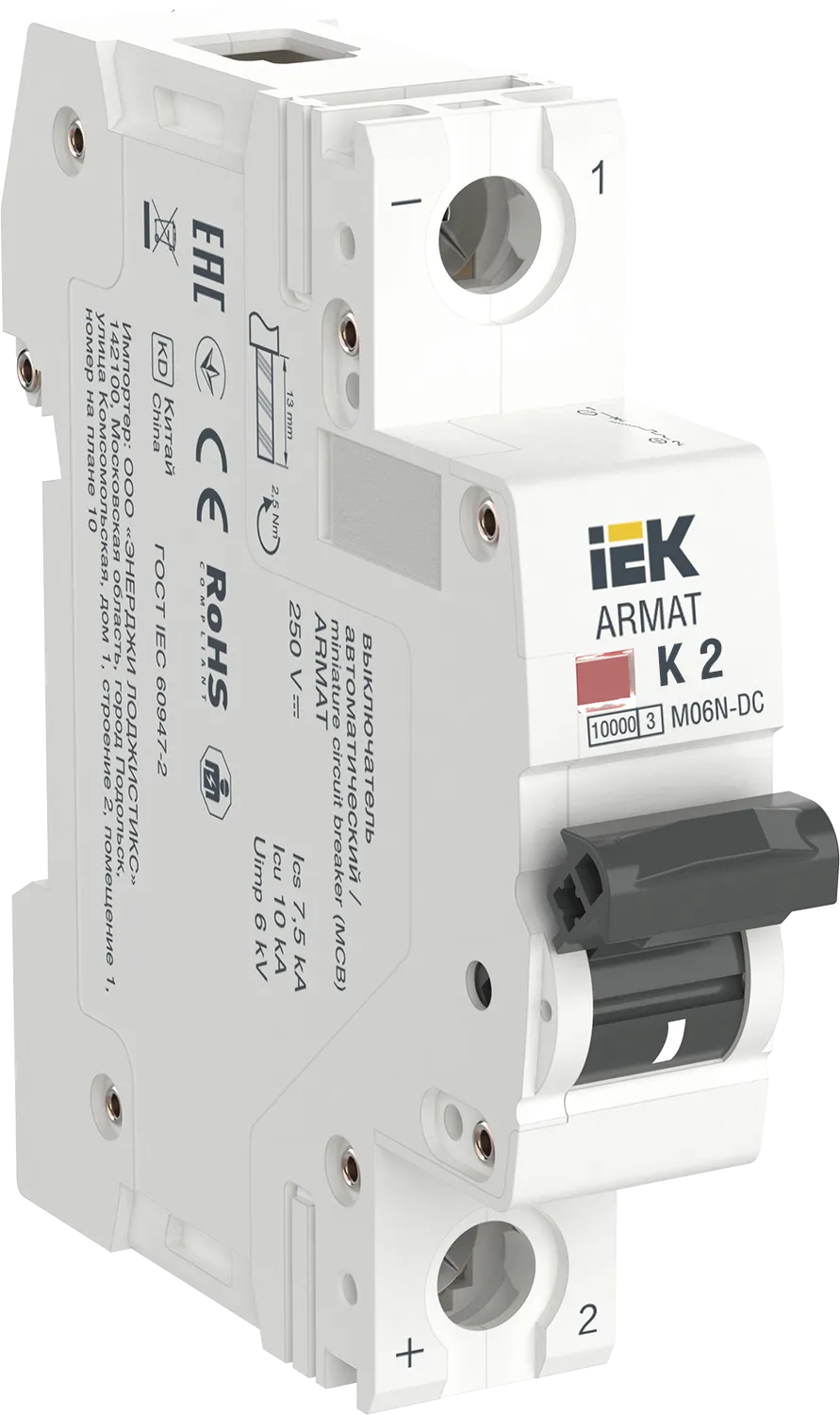 ARMAT Автоматический выключатель M06N-DC 1P K 2А IEK