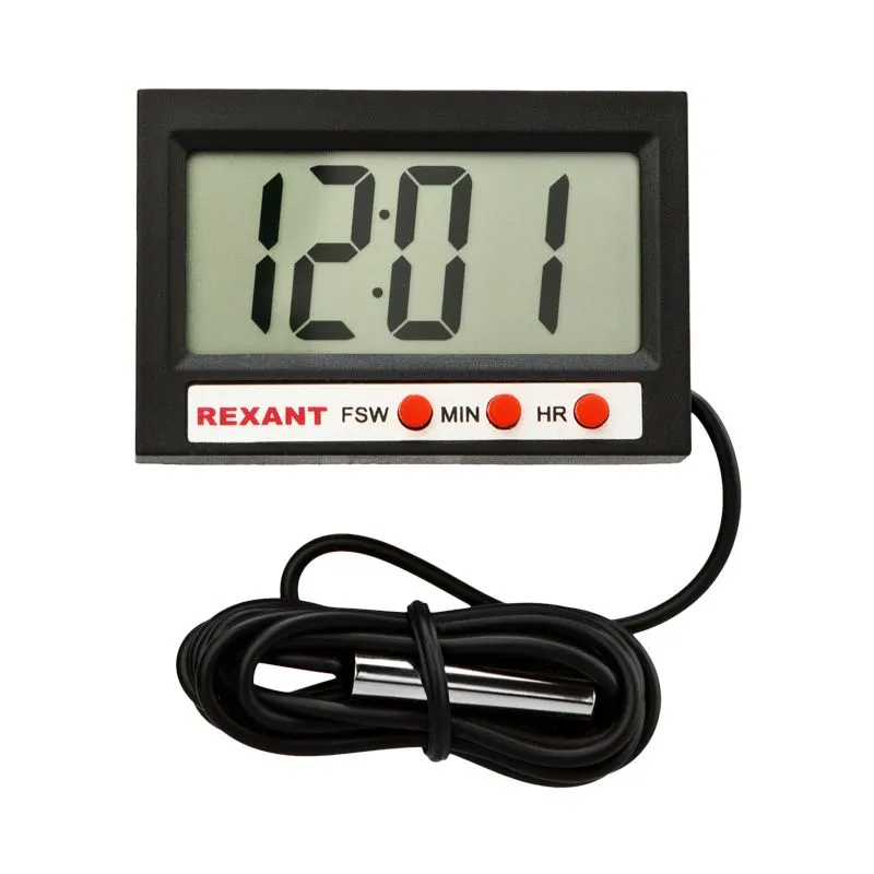 Термометр электронный комнатно-уличный с часами REXANT - Фото 2