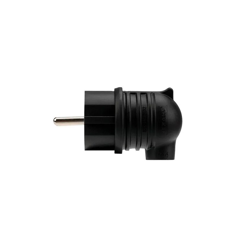 Вилка влагозащищенная угловая, с/з, 16А, IP44 каучук, черная REXANT - Фото 3