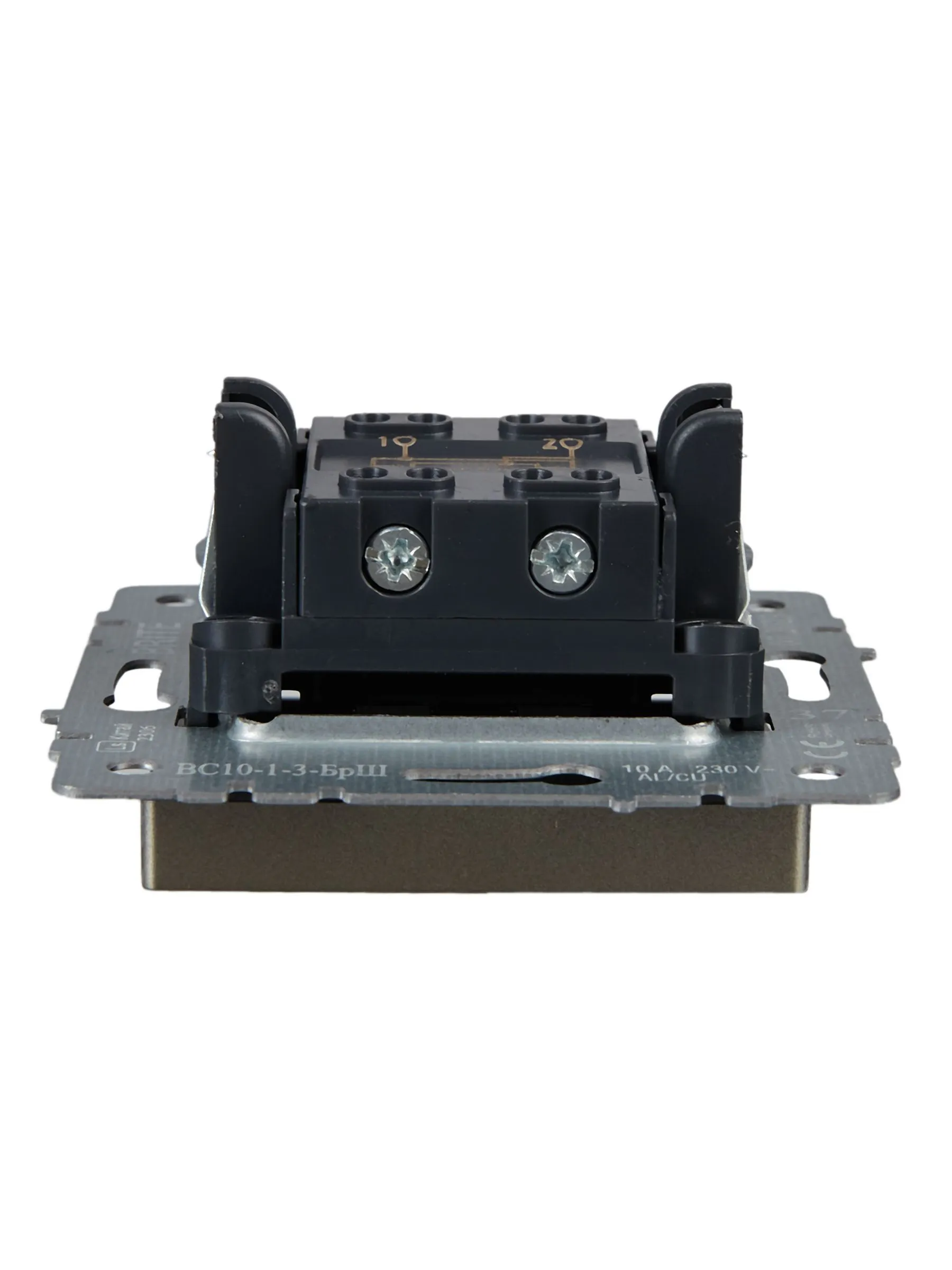 BRITE Выключатель 1-клавишный перекрестный 10А ВС10-1-3-БрШ шампань IEK - Фото 3