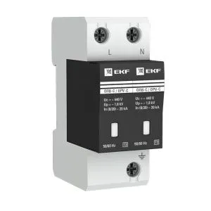 Ограничитель импульсных напряжений ОПВ-C/2P In 20кА 440В с сигн. EKF opv-c2