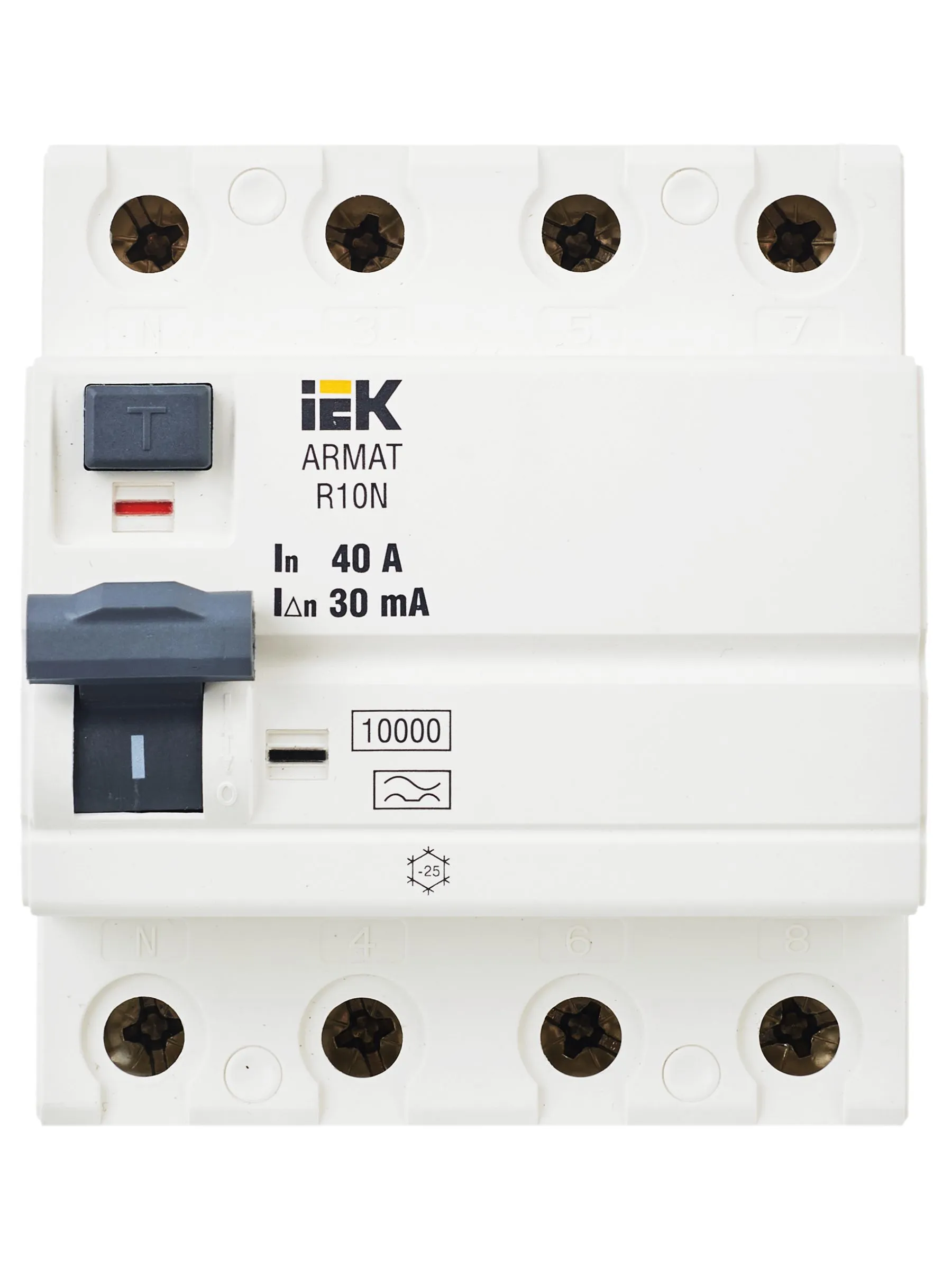 ARMAT Выключатель дифференциального тока R10N 4P 40А 30мА тип A IEK - Фото 10