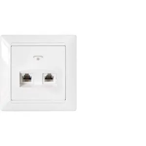 Розетка телефонная двухгнездная скрытой установки (полимерный суппорт) ТР24-050 1806BY