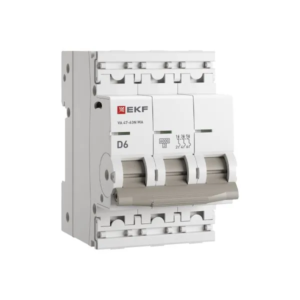 Авт. выкл. ВА 47-63N MA 3P 10А (D) 6кА без тепл. расцепит. PROXIMA EKF M63MA6310D