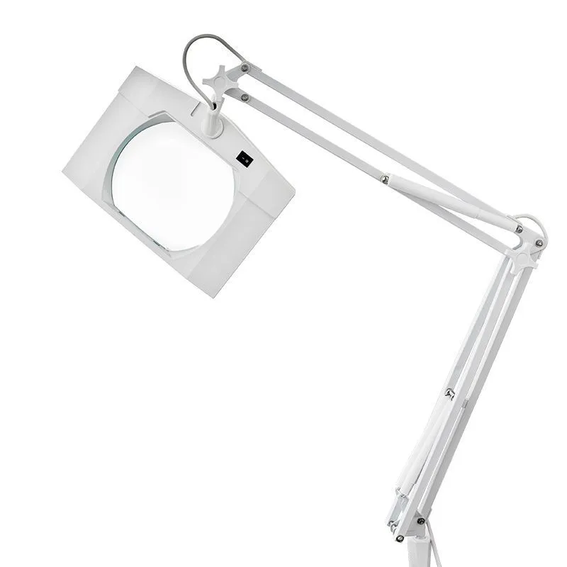 Лупа на струбцине квадратная 3D с подсветкой, 150х180мм, белая REXANT 31-0101