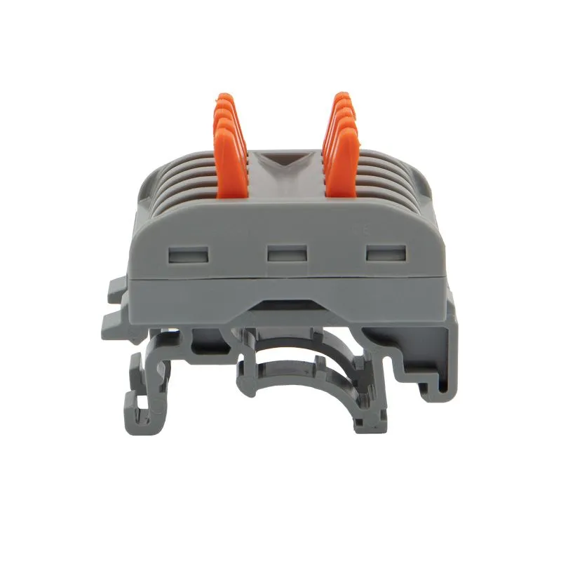 Клемма СМК 222-425D проходная 5-полюсная, с креплением на DIN-рейку (0,08-4 мм²) серая (20 шт./уп.) REXANT - Фото 2