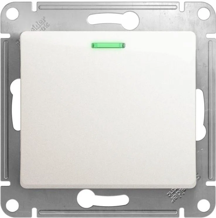 Выключатель 1-кл. СП Glossa 10А IP20 (сх. 1а) 10AX с подсветкой механизм перламутр. SE GSL000613