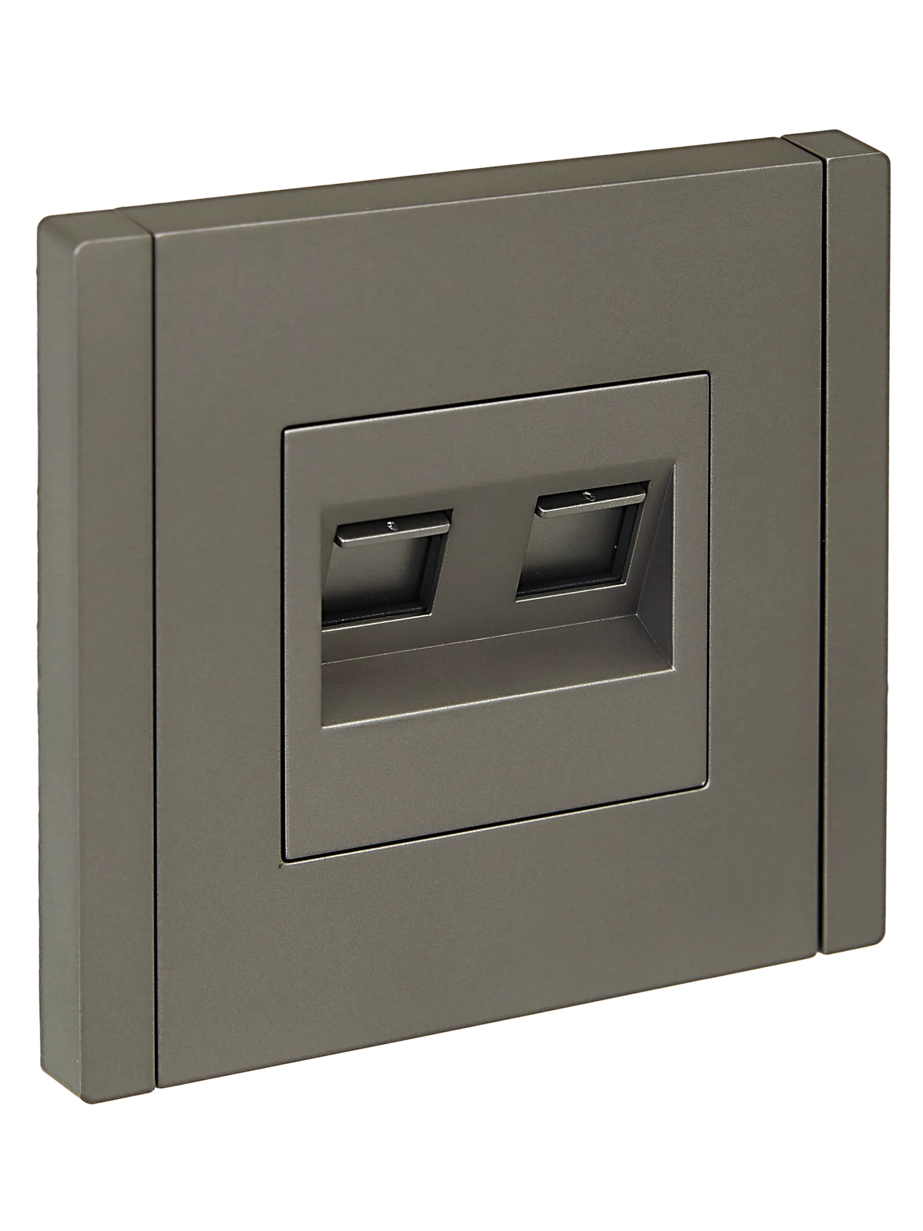 FORTE&PIANO Розетка двойная RJ11+RJ45 кат.5E FP535 сталь IEK FP-KT20-O-1-K46