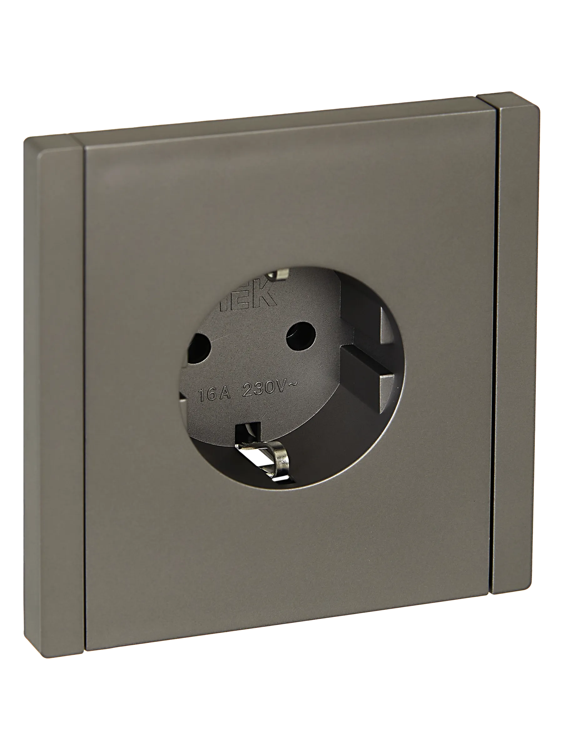 FORTE&PIANO Розетка 1-местная с заземлением без защитных шторок винтовое крепление 16А FP516 сталь IEK FP-R11-16-K46