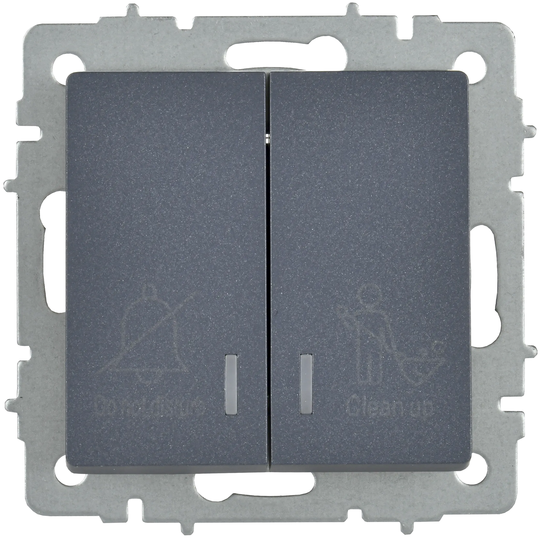 BRITE Выключатель 2-клавишный с индикацией для отелей 10А ВС10-2-9-БрМ маренго IEK - Фото 3