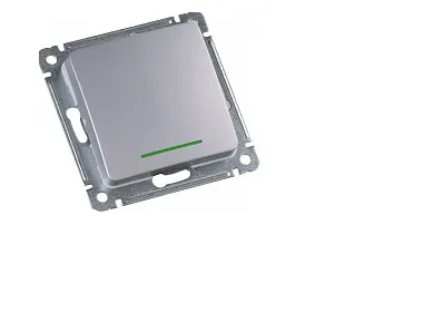 MASTER серебро Выключатель 1-кл. с подсветкой ВС10-412-06