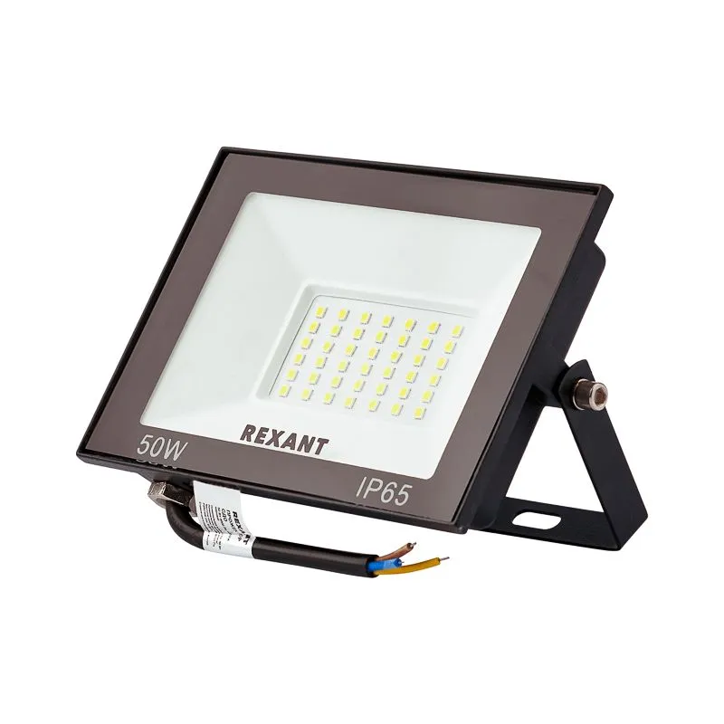 Прожектор светодиодный СДО 50Вт 4000Лм 4000K нейтральный свет, черный корпус REXANT - Фото 2