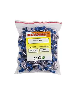 Клемма плоская изолированная РПи-О 2.5-(6.3)/РпИо 2.5-7.5 гнездо 6.6 мм + штекер - 6.3 мм 1.5-2.5 мм² REXANT - Фото 2