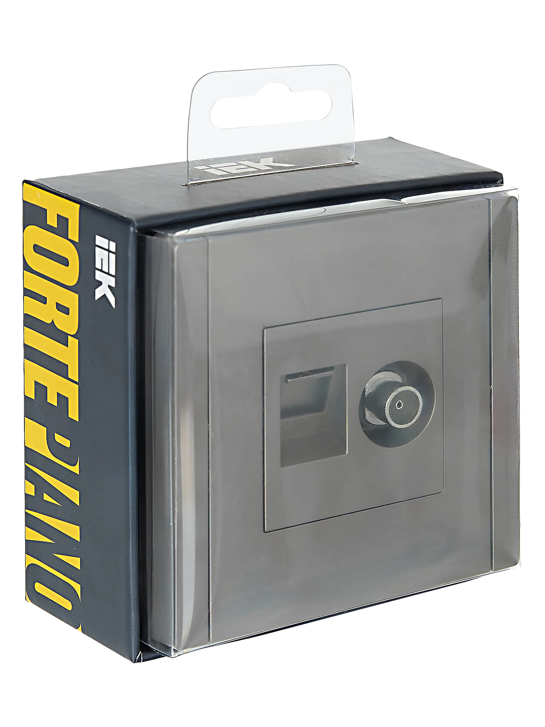 FORTE&PIANO Розетка двойная TV+RJ45 кат.6 FP537 сталь IEK - Фото 2