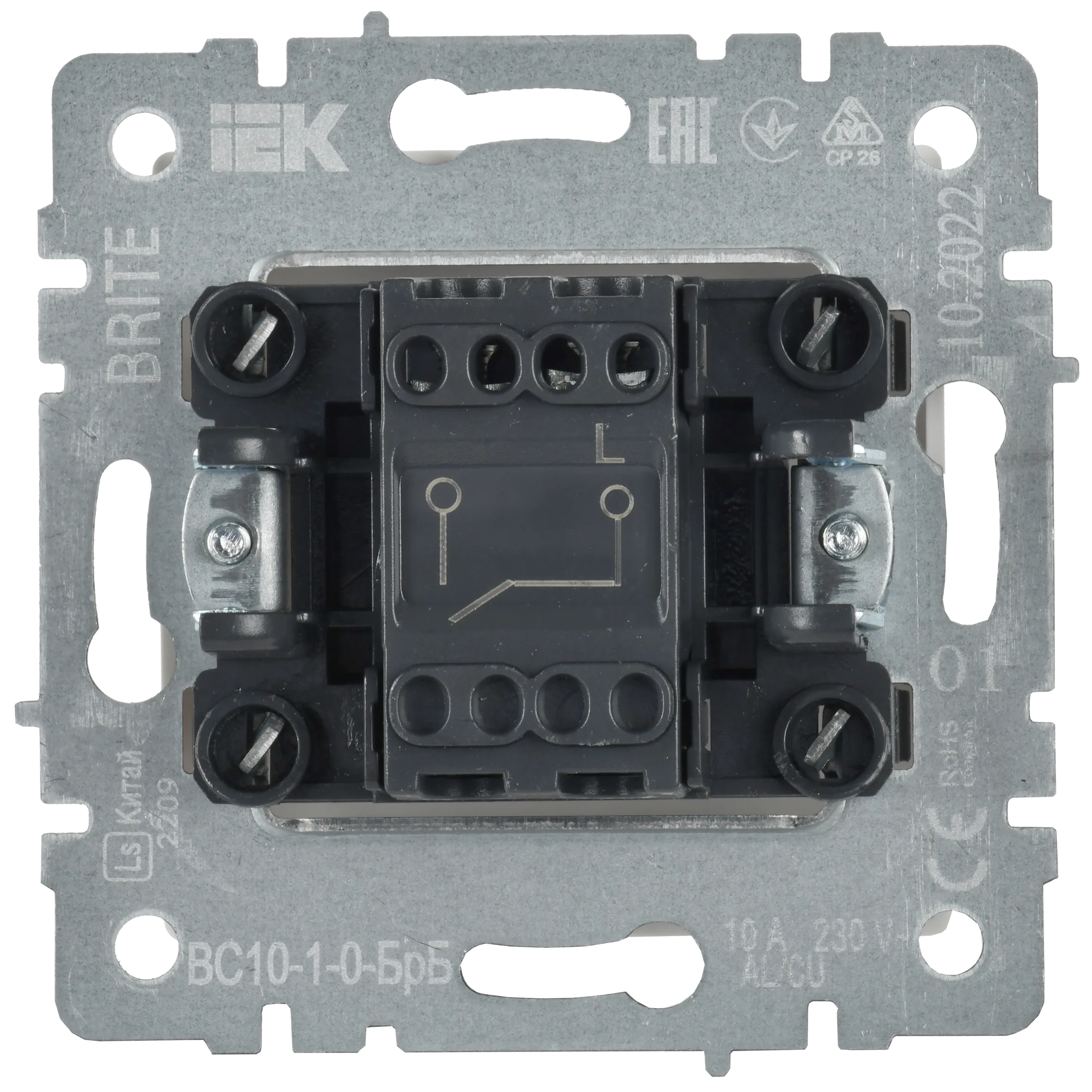 BRITE Выключатель 1-клавишный 10А ВС10-1-0-БрБ белый IEK - Фото 4