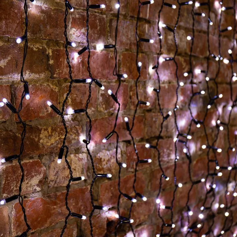 Гирлянда светодиодная Занавес 2х1,5м 300 LED БЕЛЫЙ черный ПВХ IP65 эффект мерцания 230В нужен блок 303-500 NEON-NIGHT 235-231