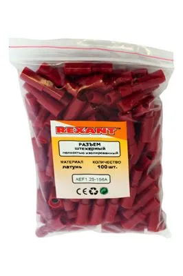 Разъем штекерный полностью изолированный гнездо 4 мм 0.5-1.5 мм² (РШПи-м 1.5-4/РшИмп 1,25-5-4) красный REXANT - Фото 3