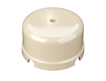 Коробка распределительная пластиковая D80мм, высота 43мм, IP20, цвет - слоновая кость, УСАДЬБА, ТМ "