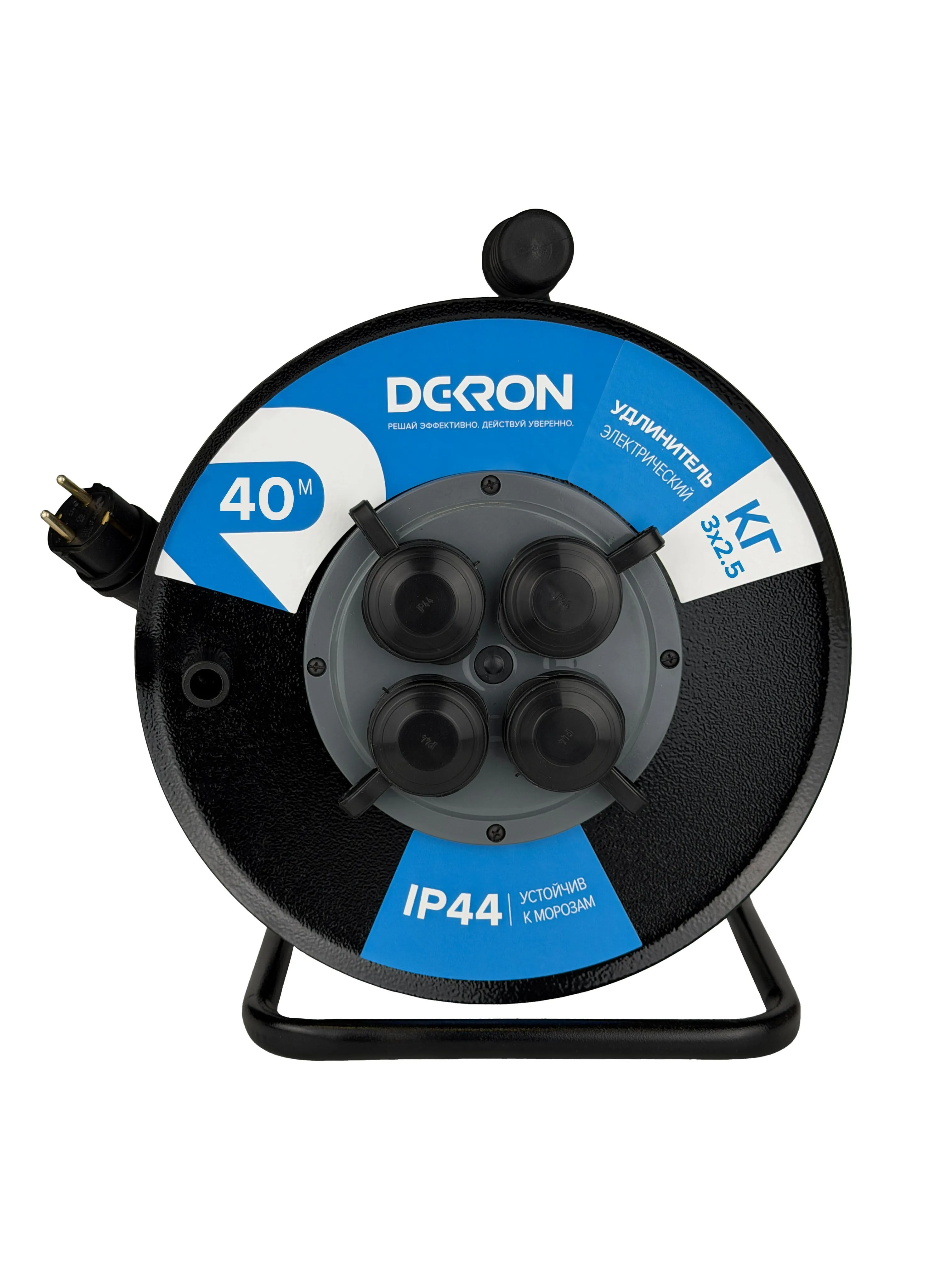 Удлинитель УКМ-44 (катушка металл) КГ-ХЛ 3*2,5 (16А) 4гн. 40м IP44 DEKRON