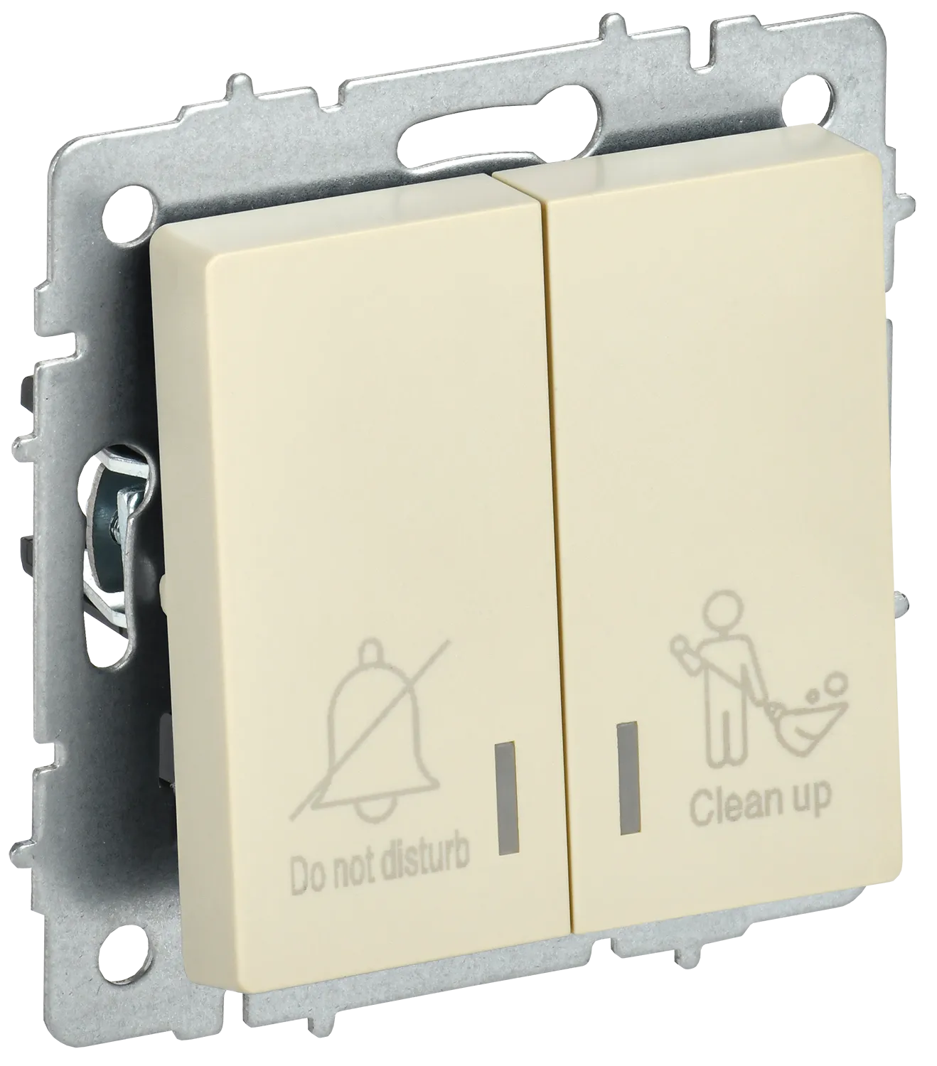 BRITE Выключатель 2-клавишный с индикацией для отелей 10А ВС10-2-9-БрКр бежевый IEK