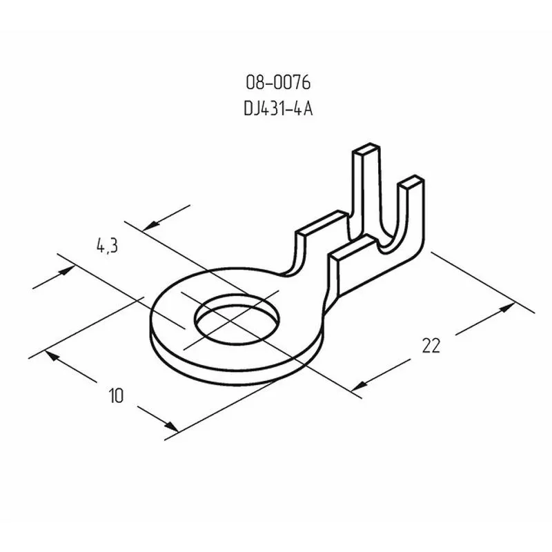 Наконечник кольцевой REXANT, ø4.3 мм, 0.5-0.8 мм² (НК 4-0,5-0,8) - Фото 2