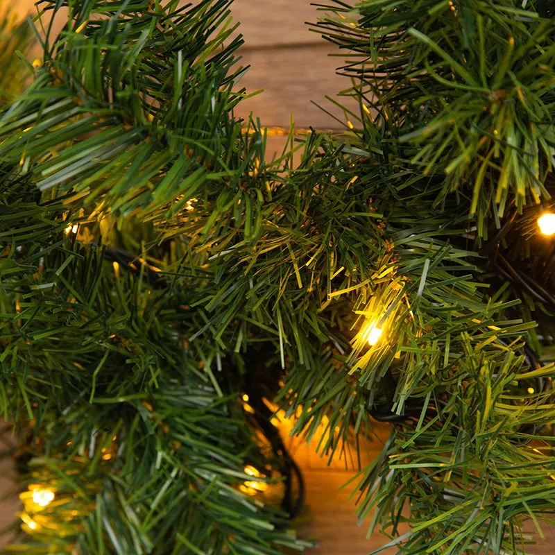 Еловый шлейф 2,7м, диаметр 26см, теплое белое свечение 80 LED с эффектом мерцания NEON-NIGHT - Фото 2