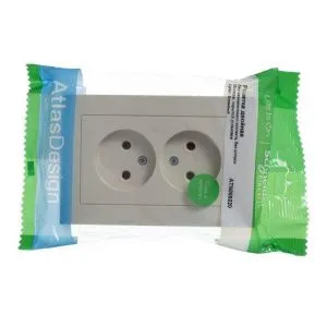 Розетка 2-м СП AtlasDesign 16А IP20 без заземл. в сборе беж. SE ATN000220 1240186