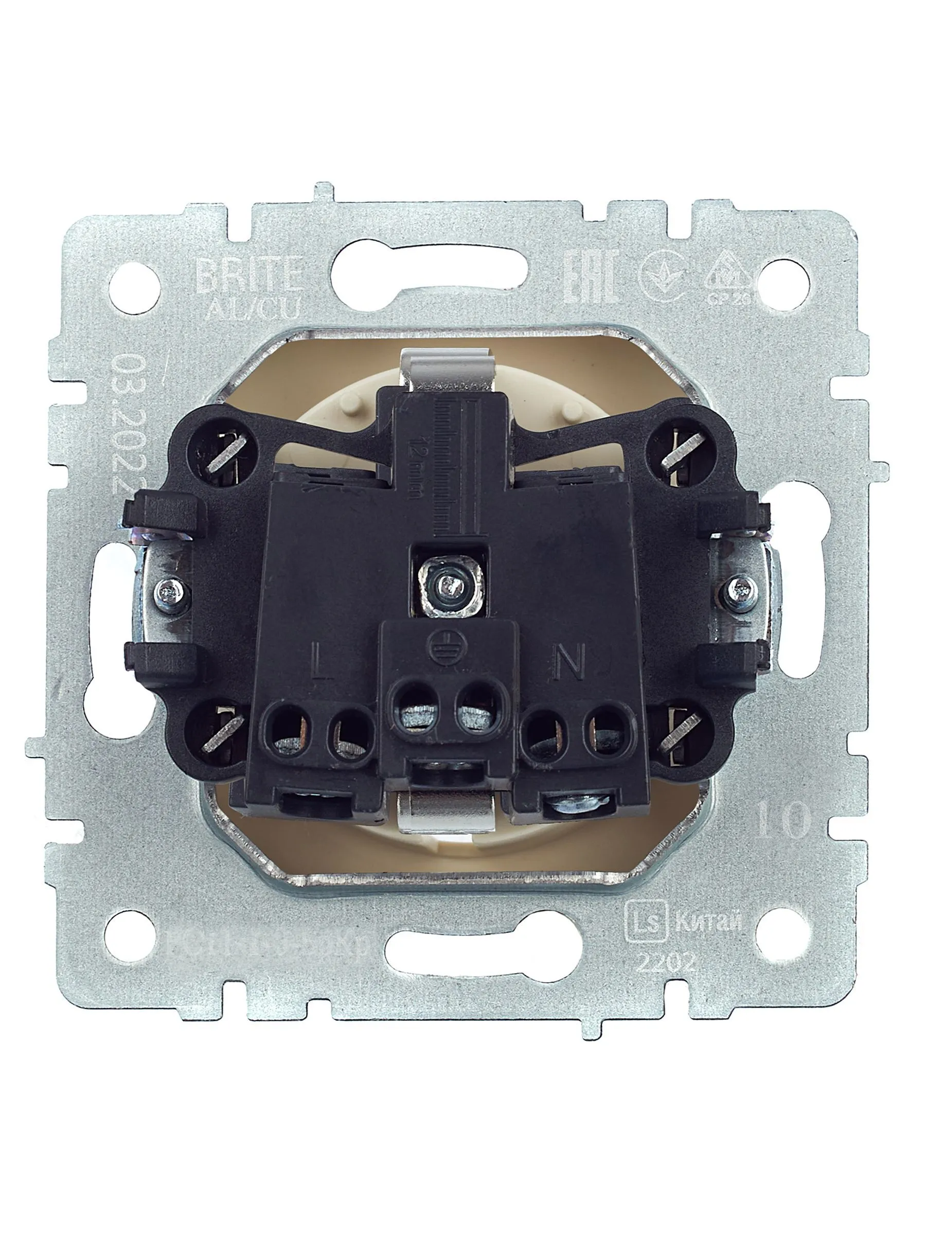 BRITE Розетка 1-местная с заземлением без защитных шторок 16А РС11-1-0-БрКр бежевый IEK - Фото 6