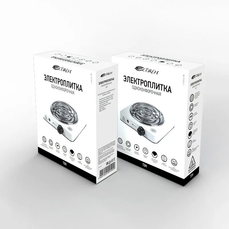Электроплитка одноконфорочная, ТЭН 1,0 кВт/220В СОКОЛ - Фото 2
