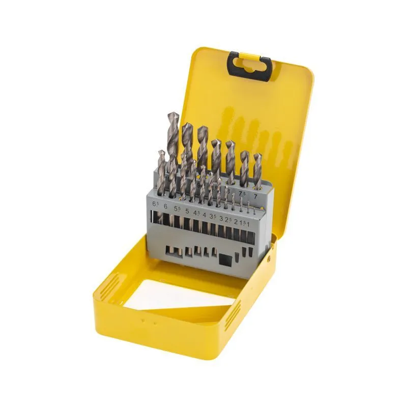 Набор сверл по металлу, 1-10мм (через 0,5мм), HSS, цилиндрический хвостовик, металлический кейс, 19 шт. KRANZ KR-91-0630