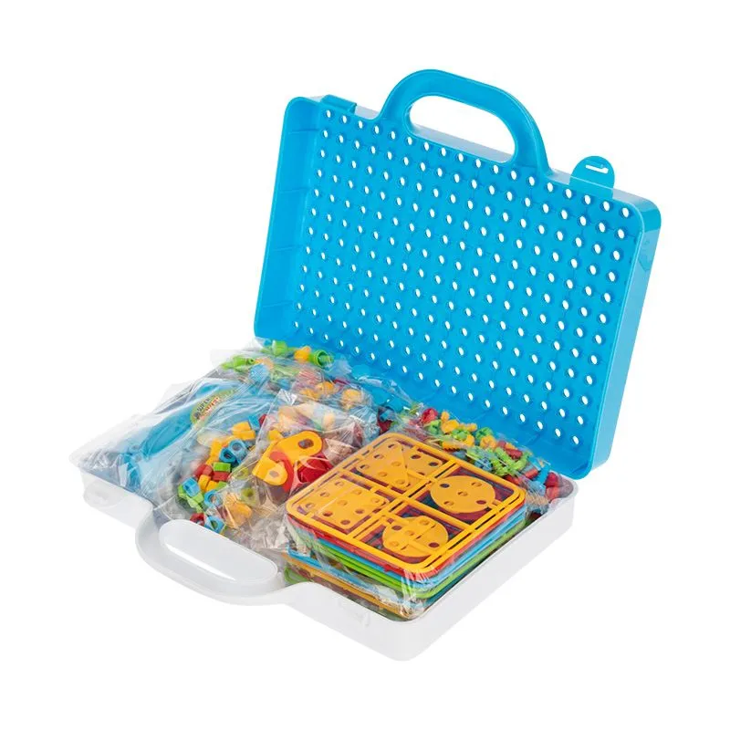 Развивающий детский конструктор с шуруповертом и мозаикой Смородинка 289 деталей - Фото 3