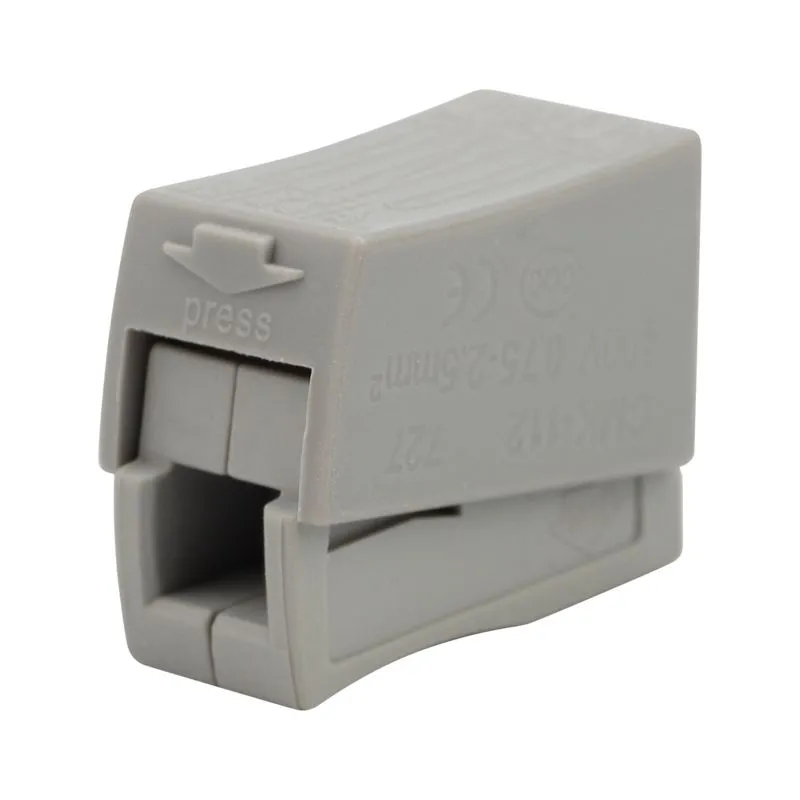 Строительно-монтажная клемма СМК 224-112 для светильника на 2 проводника 1.0-2.5/0.5-2.5 мм², белая (5 шт./уп.) REXANT 07-2411-5