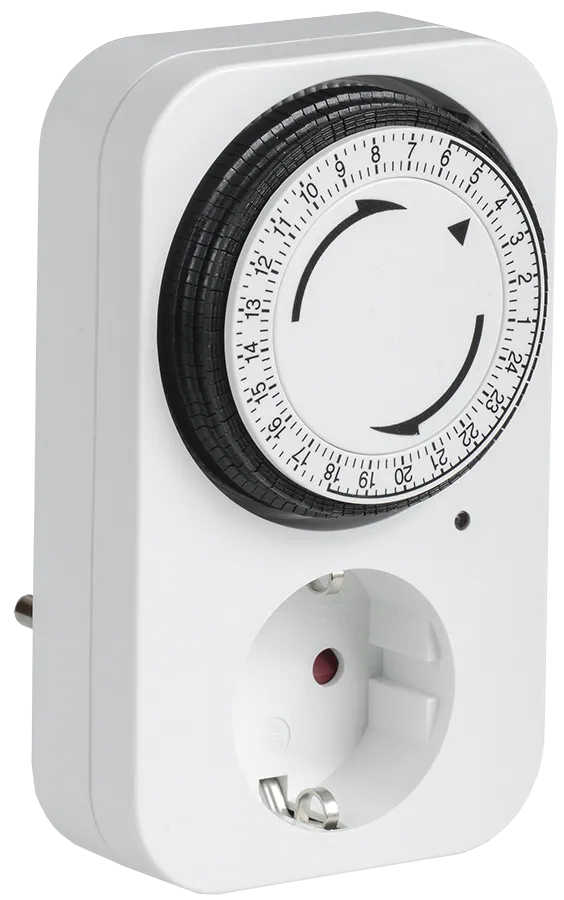 Розетка-таймер механический РТМ-2 с индикацией 15мин 24ч 96on/off 16А IP20 IEK