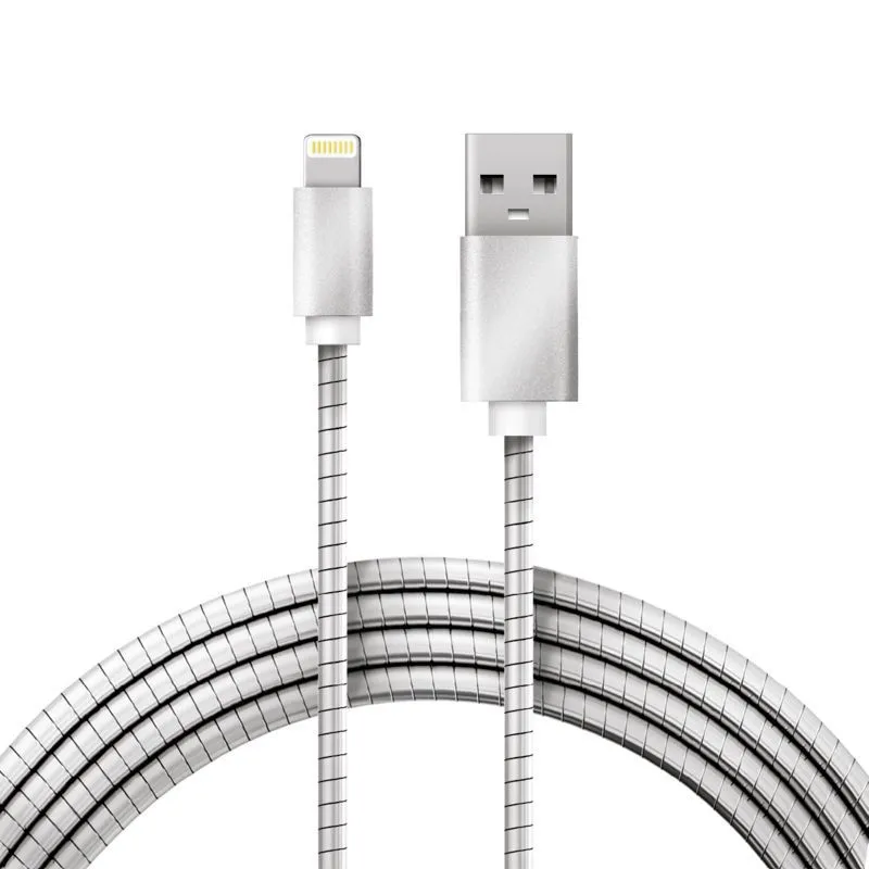 Кабель USB-A – Lightning для Apple, 2A, 1м, в матовой стальной оплетке REXANT 18-7057