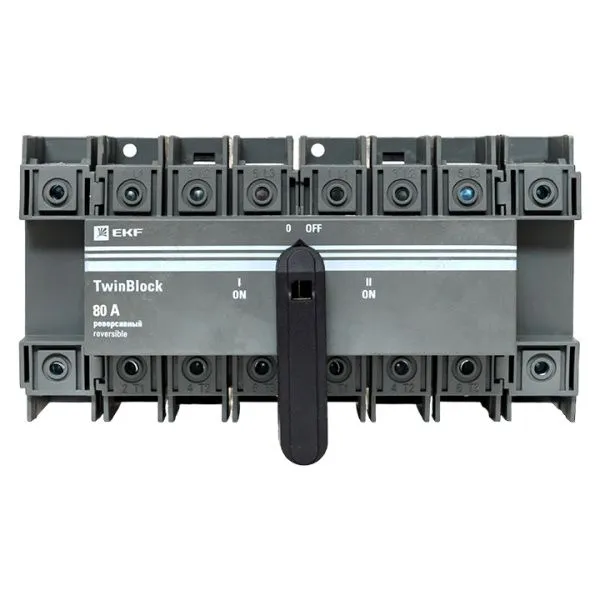 Рубильник 80A 4P реверсивный c рукояткой для прямой установки TwinBlock EKF - Фото 2