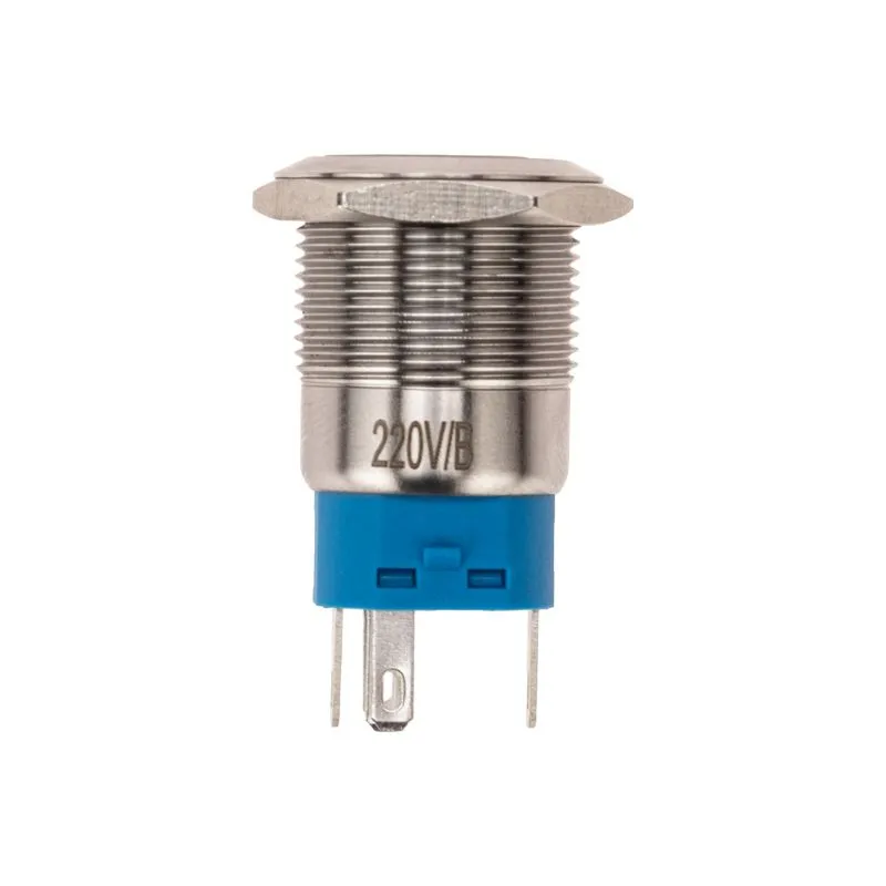 Кнопка антивандальная Ø19 250В Фикс (5с) OFF-ON/ON-OFF подсв/синяя REXANT - Фото 2