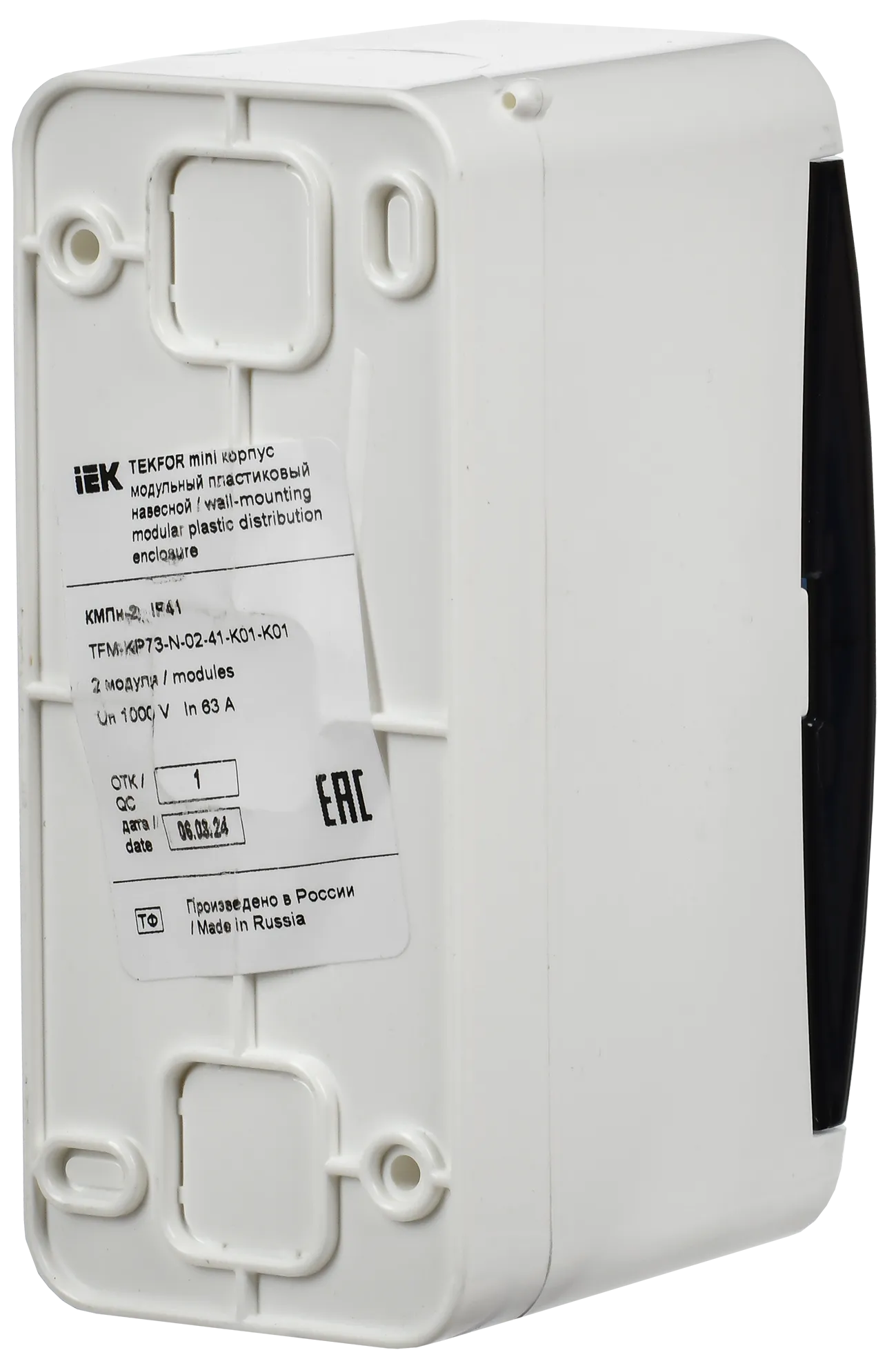 TEKFOR Mini Корпус пластиковый КМПн-2 IP41 белый IEK - Фото 4