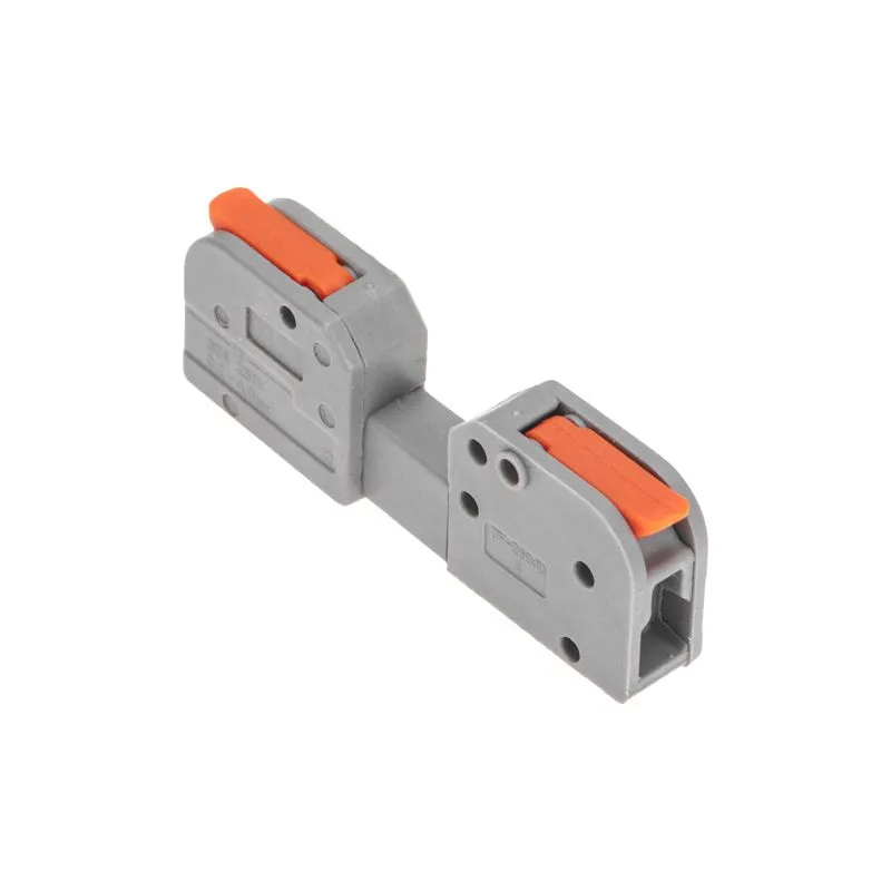 Клемма СМК 222-421R проходная разъемная 1 полюс серая 0,2-2,5/4мм² (50 шт/уп) REXANT 07-5261