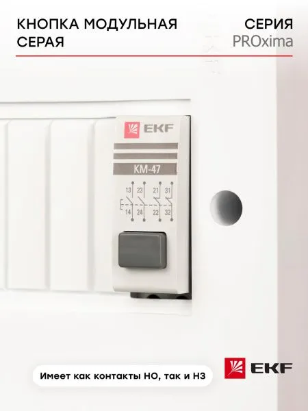 Кнопка модульная КМ-47 (серая) EKF PROxima - Фото 5