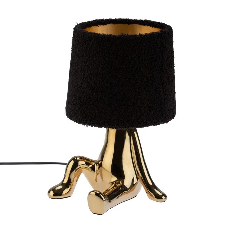 Светильник декоративный Человечек, золотой с черным абажуром, Е27 REXANT