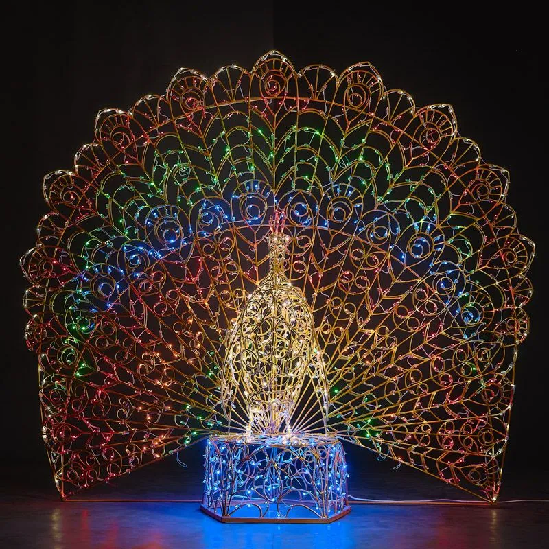 Декоративная 3D Павлин с раскрытым хвостом 200 см