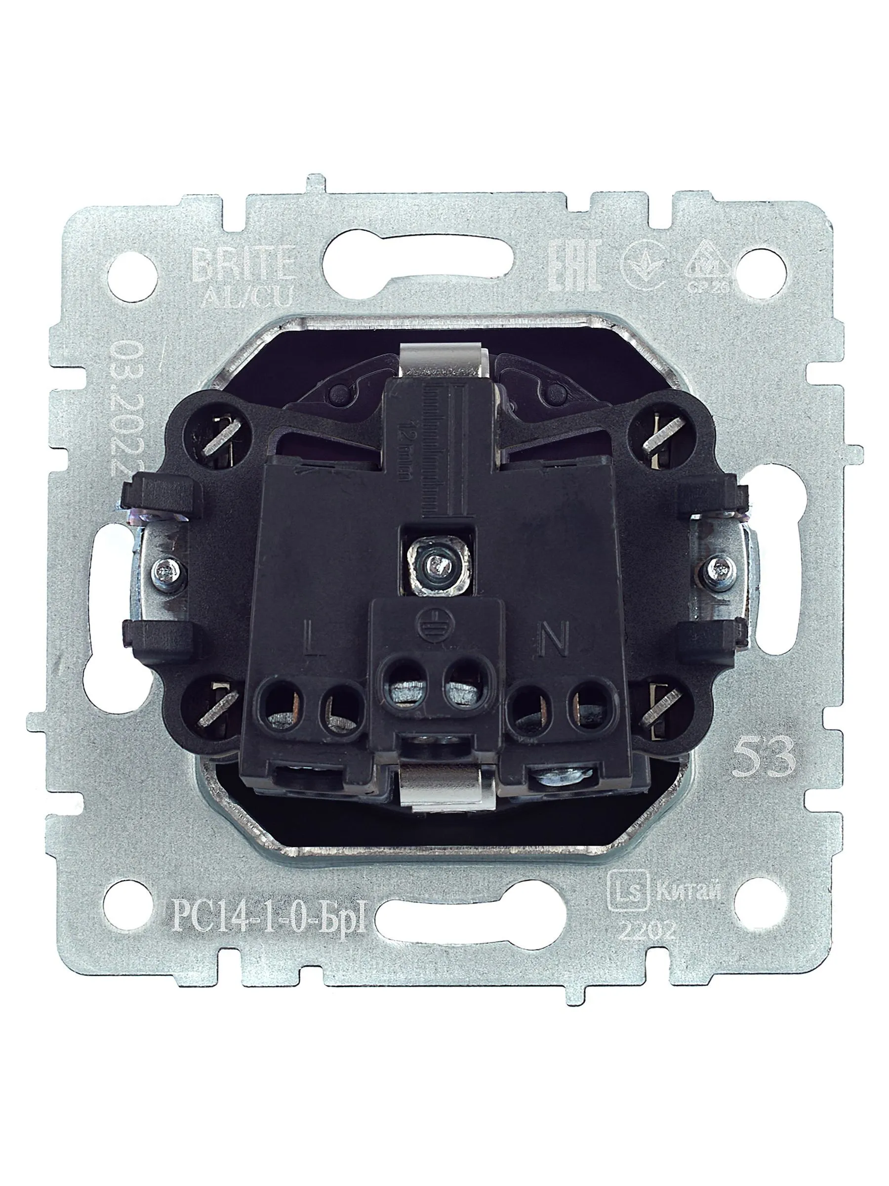 BRITE Розетка 1-местная с заземлением с защитными шторками 16А РС14-1-0-БрГ графит IEK - Фото 4