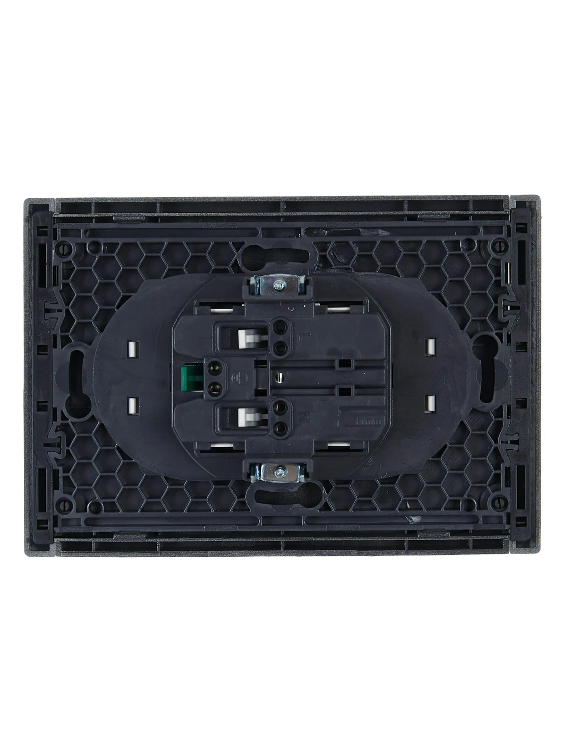 FORTE&PIANO Розетка 2-местная с заземлением с защитными шторками безвинтовое крепление 16А FP523 сталь IEK - Фото 4