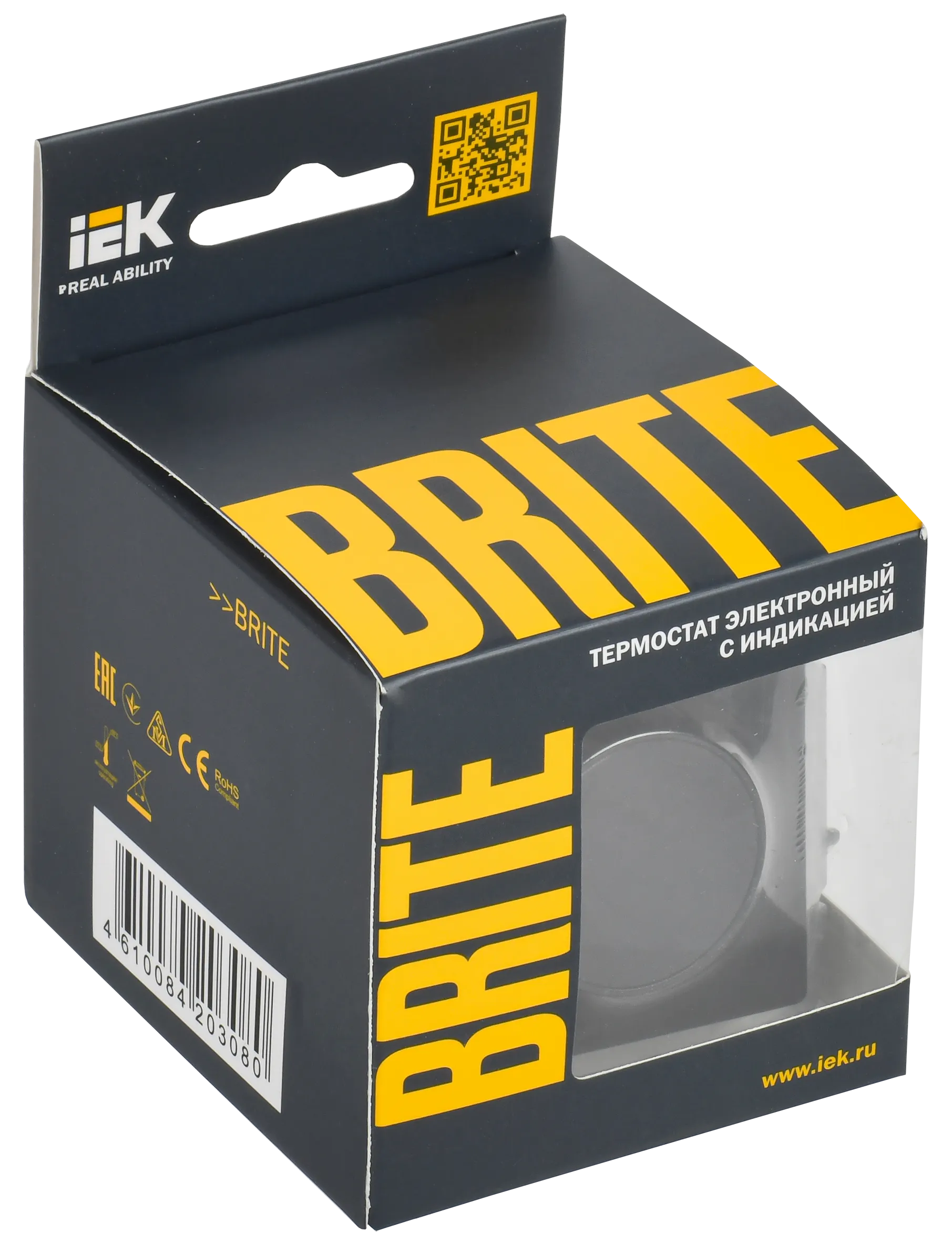 BRITE Термостат электронный с индикацией ТС10-1-БрЧ черный IEK - Фото 2