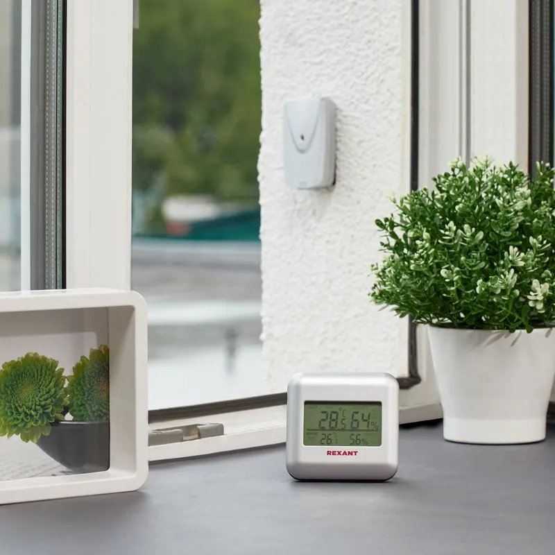 Термометр электронный S3341BF с часами и беспроводным выносным датчиком REXANT - Фото 2