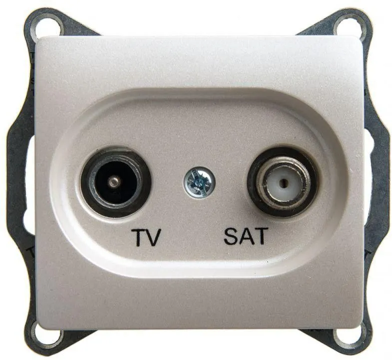 Розетка телевизионная оконечная TV/SAT Glossa 1дБ механизм перламутр SE GSL000697